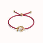Mauve cord bracelet with a pearl